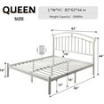 thumbnail image 3 of Laisnet Queen Size Metal Platform Bed Frame with Vintage Victorian Headboard & Footboard, 12" Under-Bed Storage, Noise-Free, White, 3 of 8