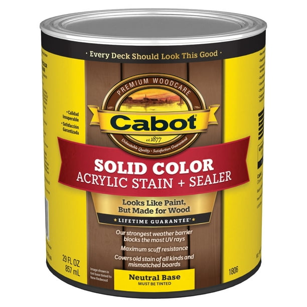 Cabot Solid Color Acrylic Decking Stain Acrylic Exterior Neutral Base