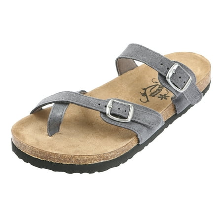 Leather Woven Sandals - Northside Womens Anya Leather Strap Cork Sandal