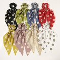 thumbnail image 3 of Fashion Leopard Print Bow Satin Girls Elastic Hair Bands Long Ribbon Ponytail Scarf Hair Tie Women Scrunchies Hair Accessories, 3 of 4