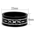 thumbnail image 2 of TK2928 - Two-Tone IP Black (Ion Plating) Stainless Steel Ring with No Stone, 2 of 4