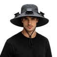 thumbnail image 6 of WKSCLPAI Wide Brim Solar Fan Hat with 3 Cooling Fans, Summer Fisherman Cap, Dual-Power Solar & USB Charging, Outdoor Cooling Hat Unisex for Men, Women, Dark Gray, Style A, 6 of 7