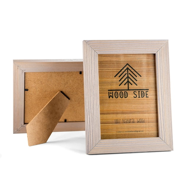 Rustic Wooden Picture Frames - 100% Natural Solid Eco Wood for Wall Mounting/ Tabletop Photo Frame - Pack of 2/ Pack of 1