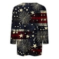 thumbnail image 6 of Vetsdori American Flag T Shirts for Women Summer 4th of July Pullover 3/4 Sleeve Red White and Blue Casual Graphic,Fashion Ladies Tops Crew Neck, 6 of 7