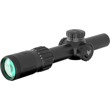 Swampfox Tomahawk II 1-6x24mm Rifle Scope 30mm Tube Second Focal Plane Green BDC Black
