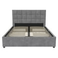 thumbnail image 4 of CosmoLiving Serena Upholstered Bed with Drawers, Bedroom Storage, Queen, Light Gray Velvet, 4 of 22