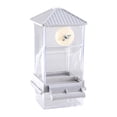 thumbnail image 1 of Accesorios de jaula de alimentación de jaulas de aves resistentes estacionamiento de alimentación de colgación automática transparente para pájaros Gris, 1 of 8