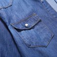 thumbnail image 5 of DPTALR Men's Vintage Denim Shirt Jacket Lapel Button Long Sleeve with Pockets Casual,Dark Blue,XL, 5 of 9