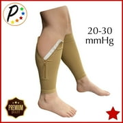 Presadee Premium Footless 20-30 mmHg Firm Compression With YKK Zipper Leg Swelling Shin Calf Sleeves