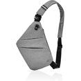 thumbnail image 1 of Bolso de pecho con múltiples bolsillos para hombre, bandolera antirrobo para hombre, bandolera bandolera pequeña para hombre para viajes al aire libre, senderismo, jogging JFHHH pequeña, 1 of 5