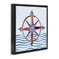 thumbnail image 3 of Stupell Industries Brushed Nautical Compass Black Framed Floater Canvas Wall Art design by Paul Brent, 25 x 25, 3 of 9