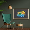 thumbnail image 2 of Youth Wall Art with Frame, Graffiti Art Themed Illustration Youth Power Words on Abstract Backdrop in Grey Color, Printed Fabric Poster for Bathroom Living Room, 35" x 23", Multicolor, by Ambesonne, 2 of 2