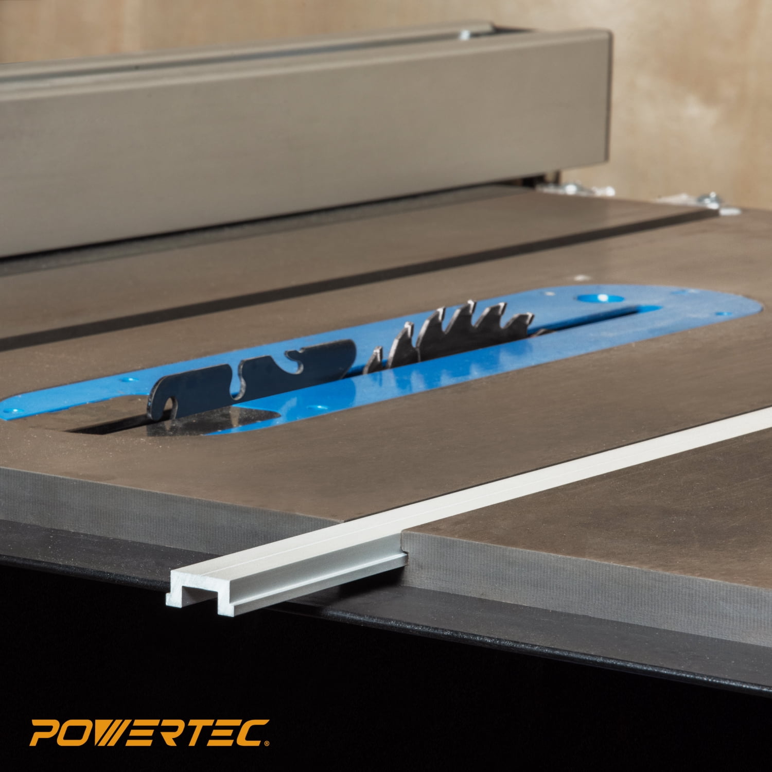 POWERTEC 48" Miter Bar for Table Saw, Crosscut Sled, Router Table & Band Saw | Fits 3/4” x 3/8” Miter T Slot, T Track Accessories for Woodworking Jigs (71146)