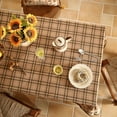 thumbnail image 4 of Vintage Brown Checkered Small Rectangle Tablecloth,Italian Floral Linen Wrinkle Resistant Table Cloth,Decor Table Cover for Kitchen,Dining,Thanksgiving,Christmas,55"*71"-Seville, 4 of 8