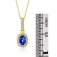 thumbnail image 4 of RYLOS Matching Jewelry  14K Yellow Gold Halo Pendant Necklace & Matching Ring. Gemstone & Diamonds, 18" Chain. 6X4MM Blue Star Sapphire September Birthstone Jewelry Size 7, 4 of 6