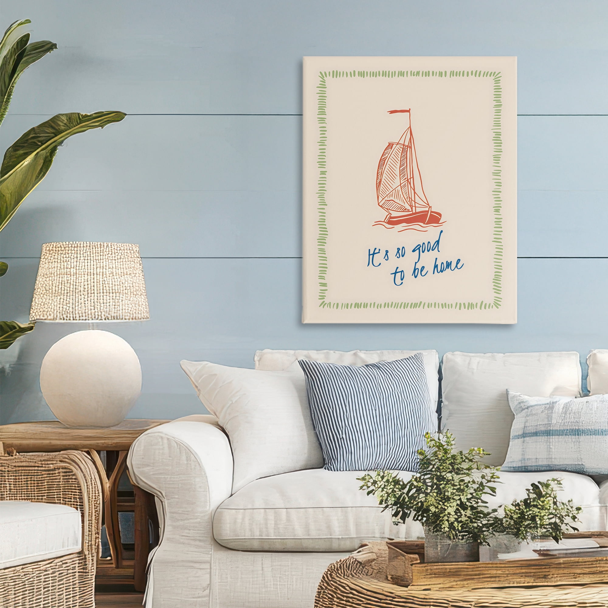 Stupell Industries Good To Be Home Sailboat Canvas Wall Art, design by The Prints Vibe