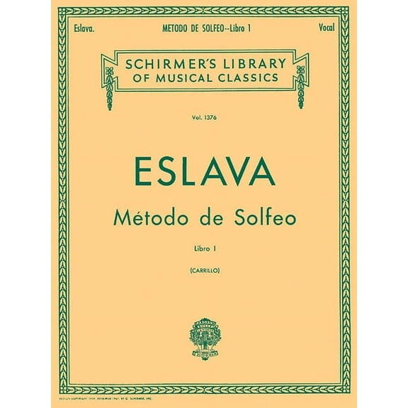 Metodo de Solfeo - Book I: Schirmer Library of Classics Volume 1376 Voice Technique, (Paperback)