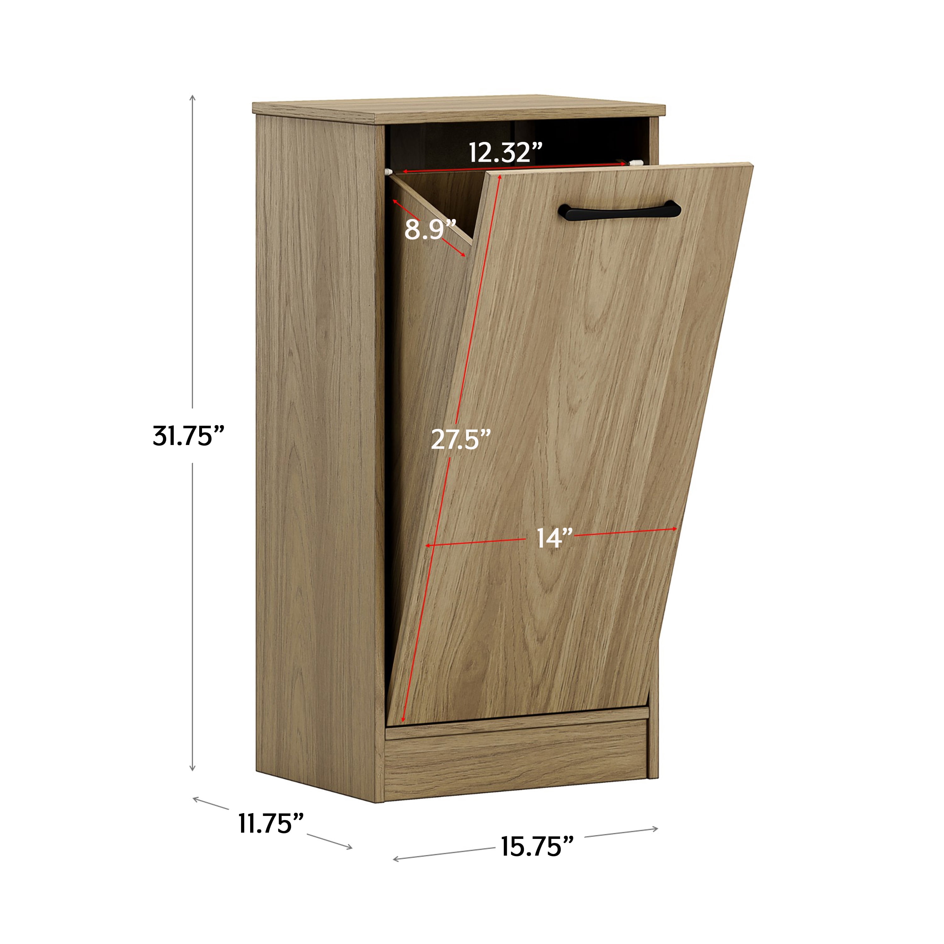 Mainstays Ardent Tilt-Out Laundry Hamper Cabinet, Euro Oak