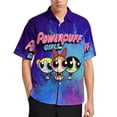 thumbnail image 2 of The Powerpuff Girls Casual Short Sleeve Shirt Lapel Collar Shirt Summer Beach Shirt 7XL, 2 of 8