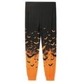 thumbnail image 5 of Men's Halloween Bat Pajama Pants with Pockets & Drawstring - Cuffed Jogger Sleep Bottoms for Men, Elastic Waist Soft Lightweight Lounge Homewear Orange XL, 5 of 7