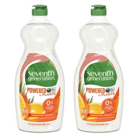 (2 pack) (2 Pack) Seventh Generation Dish Liquid Soap Clementine Zest & Lemongrass 25 fl oz