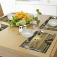 thumbnail image 4 of Ambesonne Nautical Place Mats Set of 4, Old Wood Deck Sunset, Standard Size, Yellow Grey, 4 of 6