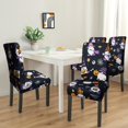 thumbnail image 4 of Halloween Chair Covers Set of 4, Scary Pumpkin Gnome Dining Chair Protectors, Black Elastic Removable Washable Dining Chair Covers for Halloween Kitchen Restaurant Holiday Decor, 4 of 6