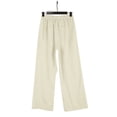 thumbnail image 3 of Baberdicy Linen Pants Women Womens Linen Beach Pants Casual Elastic High Waisted Wide Leg Loose Comfy Trousers with Pockets, 3 of 8