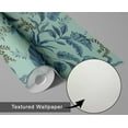 thumbnail image 6 of S4Sassy Botanical Leaf Wallpaper - Turquoise Wall Covering, 25" x 360" Self-Adhesive Textured Vinyl Wall Paper, Decorative Walls Wrap, Easy DIY Walls Covering For Bedroom, Living Room, Living Space, 6 of 9