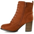 thumbnail image 3 of Journee Womens Baylor Lace Up Stacked Heel Booties, Widths Available, 3 of 10