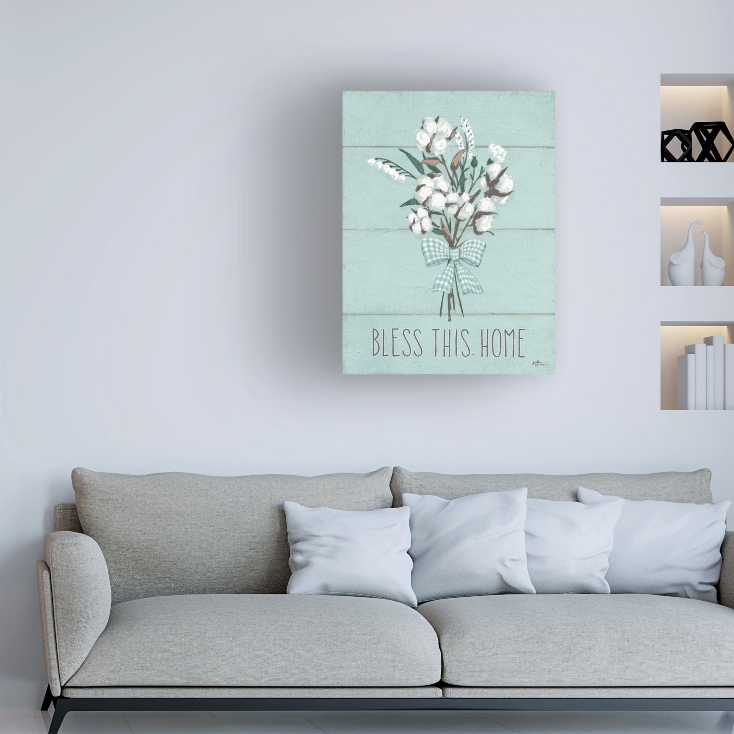 Janelle Penner 'Blessed II Mint' Canvas Art