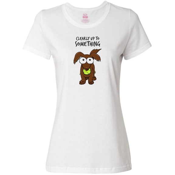 Inktastic Clearly Up to Something-long Haired Dachshund Women's T-Shirt