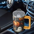thumbnail image 5 of Halloween Tumbler 30 oz with Handle and Straw Pumpkin Haunted Ghost Tumbler Halloween Party Gifts Insulated Travel Mug, 5 of 5