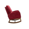 thumbnail image 4 of Nursery Rocking Chair with High Back, Modern Upholstered Accent Rocker Chair with Wooden Legs, Comfy Leisure Armchair for Living Room, Bedroom, Baby Room, Balcony, Red, 4 of 7