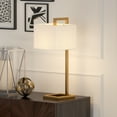 thumbnail image 3 of Evelyn&Zoe Grayson 26" Tall Table Lamp with Fabric Shade, Brass/White, 3 of 10