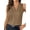 Khaki, variant on Womens Tank Tops Pleated V Neck Sleeveless Blouses Casual Flowy Dressy Summer Basic Vest Business Work Shirt