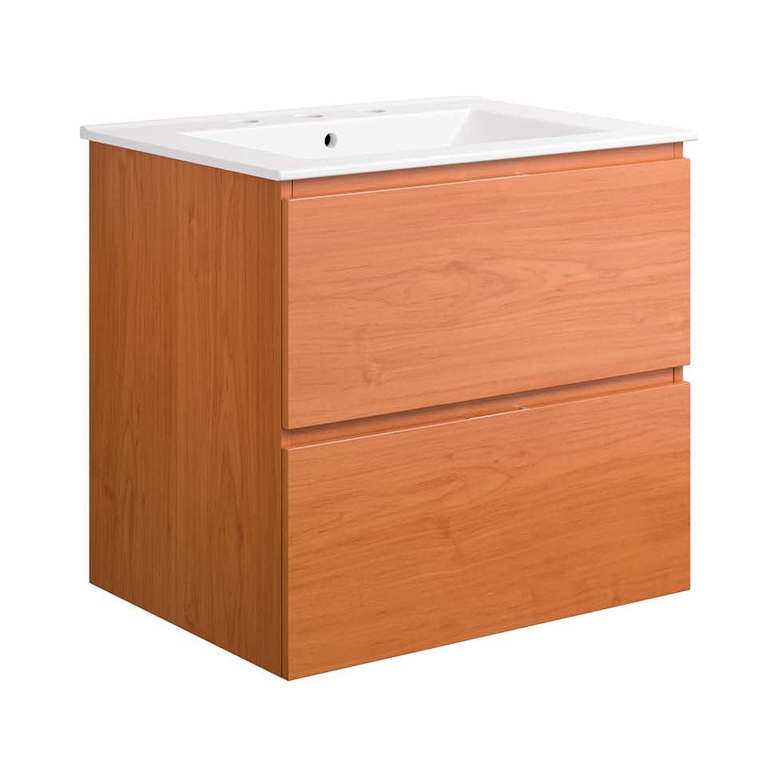 Modway Scenic 24" Wall-Mount Bathroom Vanity in Cherry White