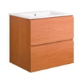 thumbnail image 2 of Modway Scenic 24" Wall-Mount Bathroom Vanity in Cherry White, 2 of 9