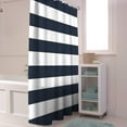 thumbnail image 4 of Fabric Shower Curtain: Nautical Stripe Design (Navy and White)-36x72inch, 4 of 6