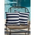 thumbnail image 4 of Waterproof Outdoor Throw Pillows with Inserts 18"x18" Set of 2, Navy Blue Grey Striped Soft Decorative Pillowcases for Couch Bedroom, Farmhouse Stripes Minimalist Pillow Covers for Sofa Living Room, 4 of 8