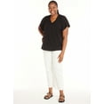 thumbnail image 3 of Terra & Sky Women's Plus Size Ribbed Flutter Sleeve Top, Sizes 0X-5X, 3 of 5