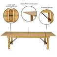 thumbnail image 4 of Flash Furniture 9' x 40" Rectangular Antique Rustic Light Natural Solid Pine Folding Farm Table, 4 of 9