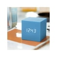 thumbnail image 2 of Gingko Gravity Cube Click Clock  3" x 3" Time/Date/Temp Sky Blue  Alarm Clock, 2 of 2