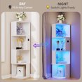 thumbnail image 5 of VKCC 54.6" Corner Display Shelf, 4-Tier Bookshelf with LED, Storage Cabinet for Bedroom Office, White, 5 of 12