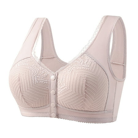 YEJIMAN Mothers Day  New Front Buckle Cup Underwear Ladies Soft Cotton Vest Type Large Size Non Ring Bra  Gold Workout Underwear For Women  Cotton Womens Underwear Seamless