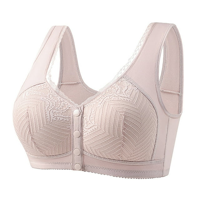New Front Buckle Cup Underwear Ladies Soft Cotton Vest Type Large Size Non Ring Bra