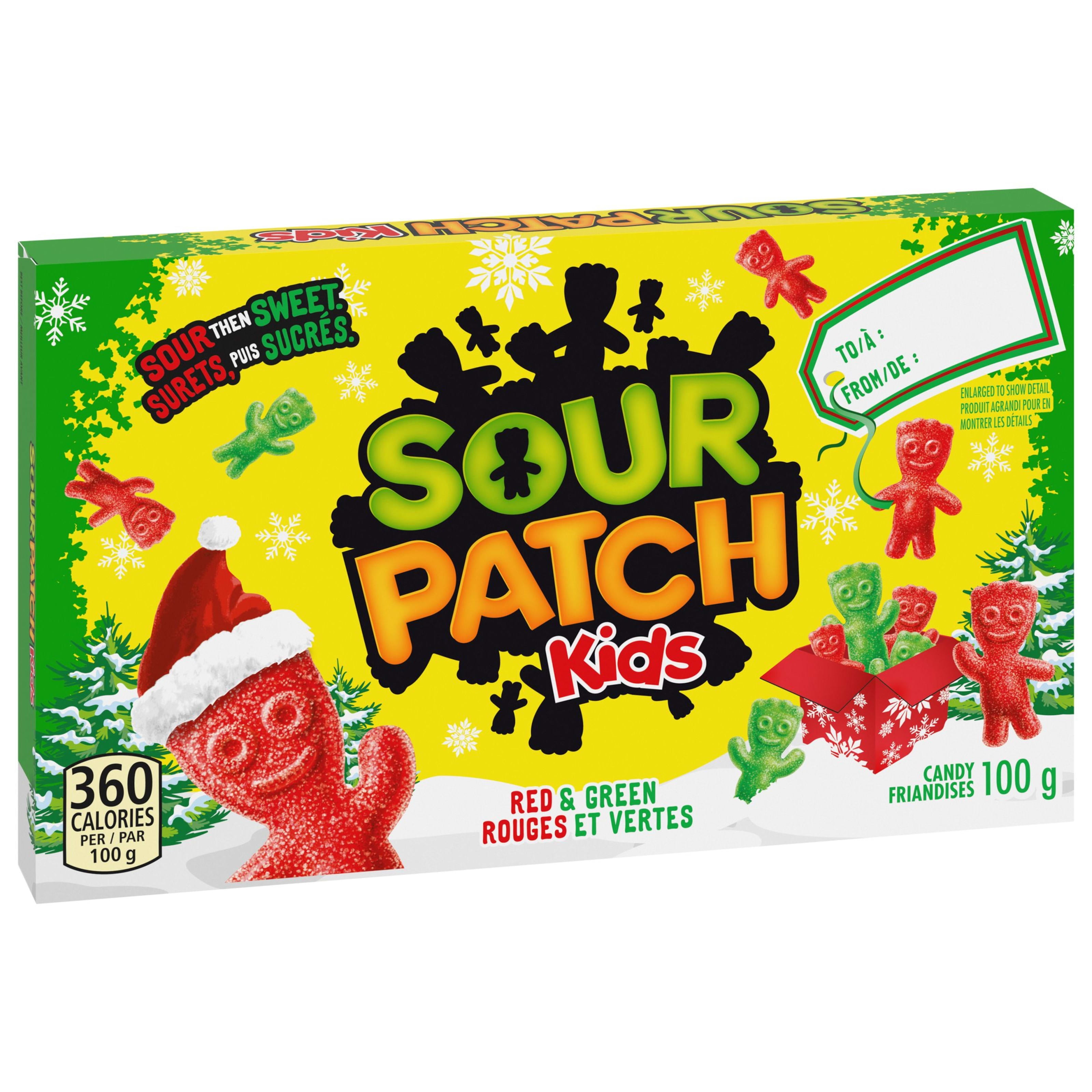 Sour Patch Kids, Red and Green, Sour Then Sweet Gummy Candy, Stocking Stuffer, 100 g