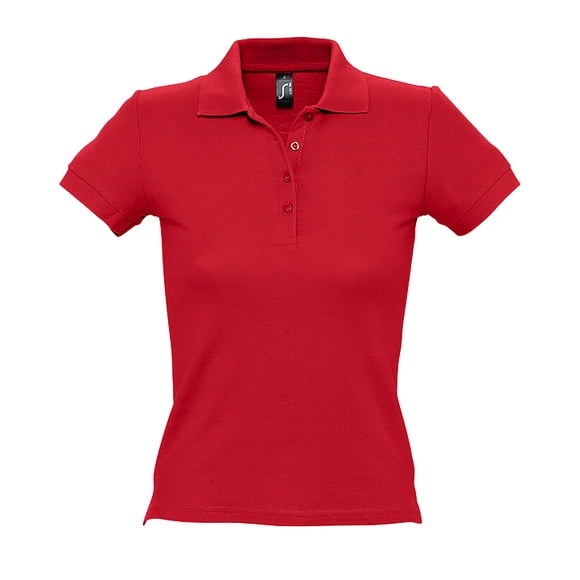 SOLS Womens People Pique Short Sleeve Cotton Polo Shirt