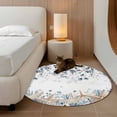 thumbnail image 2 of Round Area Rug 3.3 Ft, Blue Beige Coastal Washable Non-Slip Circle Carpet for Living Room/Bedroom, Beach Starfish Summer Eucalyptus Low-Profile Small Kitchen Mats Collection Rugs for Indoor, 2 of 8