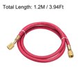 thumbnail image 2 of Uxcell 3.94ft 1/4 SAE Thread 600PSI Refrigeration Charging Hose Tube Rubber Red, 2 of 5